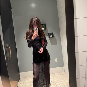 Elegant Black Lace Dress Zara